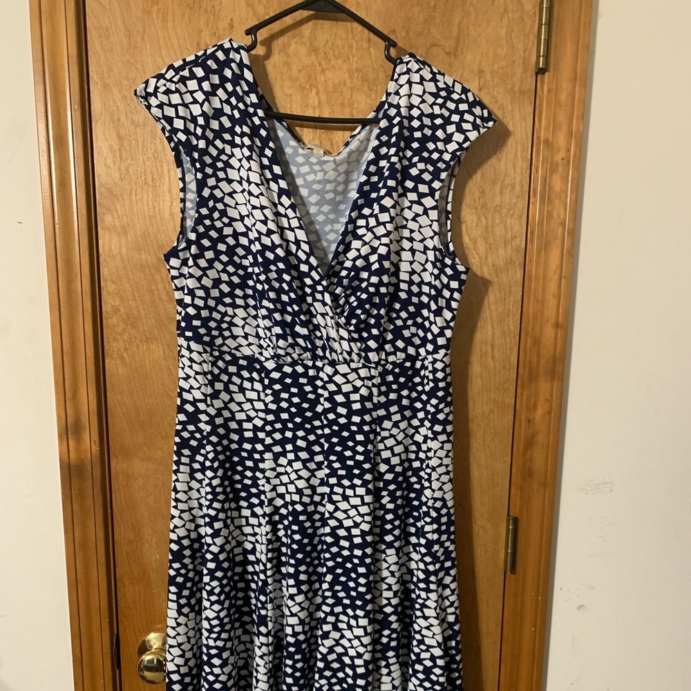 Navy Blue and White Dress